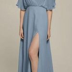 David's Bridal AW Vickie Bridesmaid Prom Formal Special Occasion Wedding Guest Dress, 4, Blue Photo 0