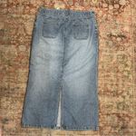 Vintage Long Denim Skirt with Drawstring and back slit, size 14/16 Blue Photo 4