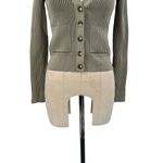 ANINE BING  Layla Ribbed Cardigan‎ Sweater Button Front Olive Green Size Small Photo 6