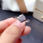 18K White Gold Plated Adjustable 1.5 CT CZ Diamond Wedding Ring for Women Photo 0