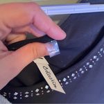 Ny Collection  Black Embellished Neckline Cutout Modest Blouse Short Sleeve PXL Photo 2