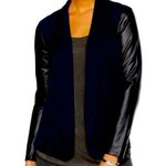 Lysse  Women’s Black Faux Leather Sleeves Blazer NWT Size Small Photo 0