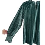 Cable & Gauge NWT Velour Long Sleeve Mock Neck Blouse Top Green Size Large Photo 9