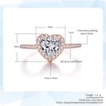 Heart ring 6 rose gold cubic zirconia stone love jewelry Photo 4