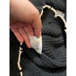 IRO  Distressed Chunky Knit Crewneck‎ Sweater Black Medium Grunge Moto Cotton Photo 4