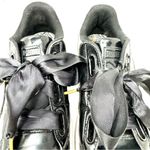 Puma Basket black leather tennis shoes with black satin laces, size 9.5 Photo 5