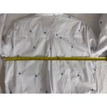 AQUA  Women's White Button-Down Shirt with Blue Heart Embroidery - Size‎ M Photo 7