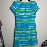 American Vintage Vintage 90s 1990s Y2K 2000s Blue and green striped short sleeve dress Photo 4