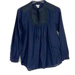 J.Crew Factory Long Sleeve Embroidered Tassel Top Navy Size XS A1509 Photo 0