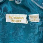 Vintage Victoria’s Secret Gold Label Teal Jacquard Floral Button Up Pajama Shirt Blue Size M Photo 4