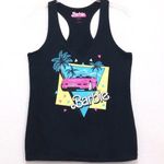 Barbie 80s Car Racerback Graphic Tank Black Size M Photo 0
