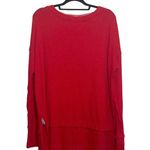 We The Free FP North Shore Top Oversized Red Waffle Knit Tunic Photo 6