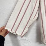 Splendid  Linen White Pink Striped Blouse Women’s XL Beachy Breathable Casual Top Photo 5
