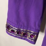 Vintage NY B’WAY purple long sleeve button down red hat society top size large Photo 6