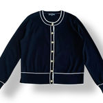 Adrianna Papell Gold Pearl Button Cardigan Womens Size M Black Preppy Photo 0