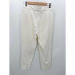 Piazza Sempione  Pants Women SIZE 4 White Brigitte Back Cuff Slit High Rise Photo 1