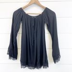 For Love & Lemons  Flowy Top Womens‎ Small Whimsygoth Boho Witchy Dark Cottage Photo 2