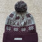 Top Of The World Texas A&M Knit Beanie with pompom – Maroon/Gray Photo 1