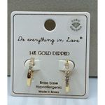 Do Everything In Love NWT 14K gold dipped CZ  hoops Photo 2