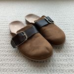 Old Navy Faux Suede Chestnut Clog Shoes Size 8 Photo 9