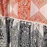 Blue/Orange Print Maxi Swim Coverup with tassels and pompoms Large Blue Photo 2