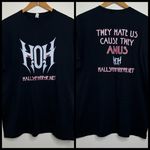 Jerzees HOH Halls of Horror Haunted AttractionT Shirt Black Unisex Size XL Double Sided Photo 1