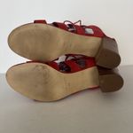 Marc Fisher Gladiator Heels Paradox Red Women 8 W Suede Lace Up Gold Zip Party Photo 6