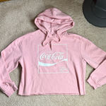 Coca-Cola Like New  Pink Cropped Hoodie. Size Large Photo 0
