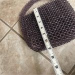 BOUFFANTS AND BROKEN HEARTS Kendra Dandy Halloween Skull Beaded Purse Handbag Purple Photo 4