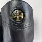 Tory Burch  Size 6M Black Knee-High Riding Boots – Leather, Gold Medallion Size 6 Photo 2