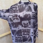 DAZY Figure & Letter Graphic Drop Shoulder Mesh Dress Black Grey White Sz M Size M Photo 5