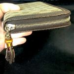 Gucci Bamboo Zipper Pull GG Web Canvas and Leather Continental Wallet and Clutch Photo 4