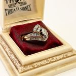 Solid 14k Yellow Gold And Natural Diamond Wedding Ring Size 5.5 Photo 2