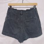 American Eagle  Black Wash Denim High Waisted Paperbag Mom Shorts size 4 Photo 5
