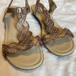 Rialto  Gemma Low Wedge Slingback Sandals Bronze Gold Balls NO SIZE Approx 7-7.5 Photo 1