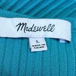 Madewell  Women's Blue Ribbed Knit Scoop Neck Short Sleeve Basic Casual Top Sz L Photo 3