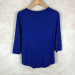 JM Collection  Blue 3/4 Sleeve Scoop Neck Tee NWT XS Photo 4