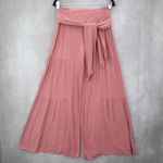 REWASH  Pink Boho Wide Leg Palazzo Pants Flowy High Waist Tie Front M Medium Photo 1