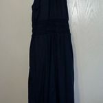 A New Day  Dark Grey/Navy High Neck Midi Dress Elastic Waist w/ Pockets sz Small Photo 3