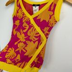 Versus Versace Y2K Abstract Tropical Print Top Sz 40 Small Pink Yellow Photo 8