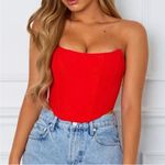 White Fox Boutique • White Fox Patience strapless corset crop top top red small Photo 0