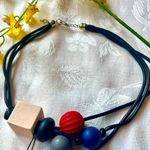 man Jewelry Color Wooden necklace Red Photo 3