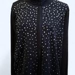 Sag Harbor Black velour sparkly jacket with rhinestones and zipper closure Size 2XL Photo 1