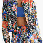Molly Bracken Lili‎ Sidonio Tropical Floral Bomber Jacket Colorful Abstract Print Size L Photo 0