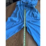 ZARA Sleeveless Belted Blue Jumpsuit Overalls Button Up Front Size S Photo 12
