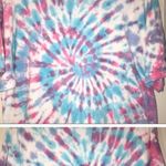 White/Pink/Blue Spiral Tie Dye Shirt Photo 1
