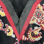 Nicole Miller Size 6 Black and Red V-Neck Floral Beaded Cap Sleeve Dress Photo 4