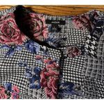 Alfani  Houndstooth Floral‎ Blazer Bubble Balloon Sleeve Metallic Accent Jacket L Photo 7