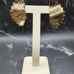 Givenchy Vintage  Half Fan Shaped Clipped-on Earrings Gold Tone 2in Photo 0
