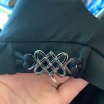 Mirella  black long sleeve dance swirl buckle wrap M top Photo 3